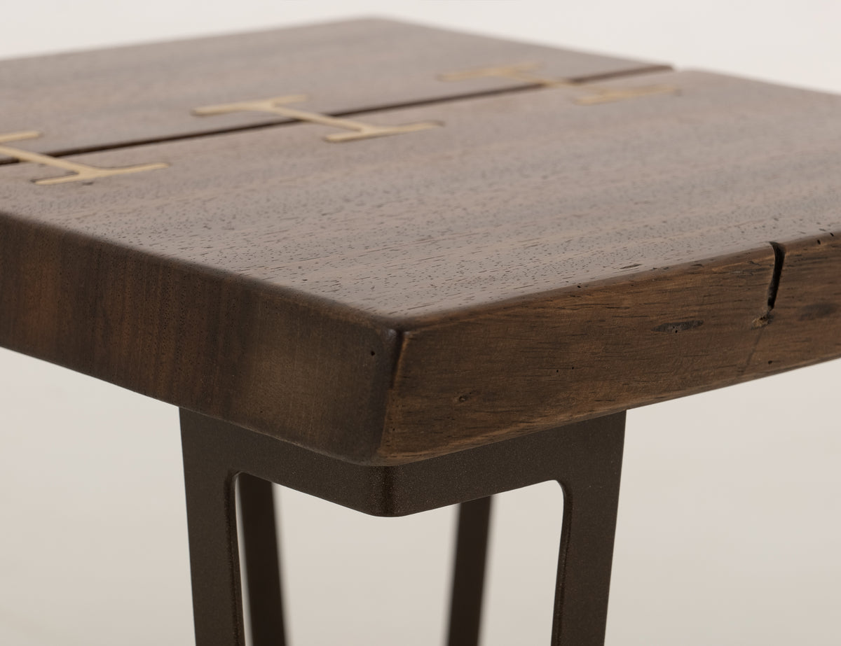 Walnut Chairside Table, Brown