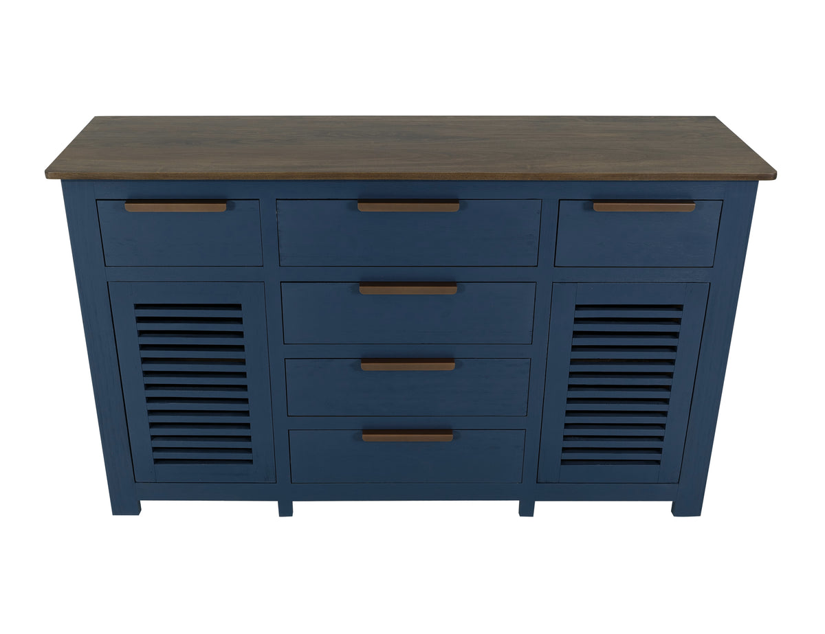 Bonfire Buffet, Blue, 6 Drawer, 2 Door