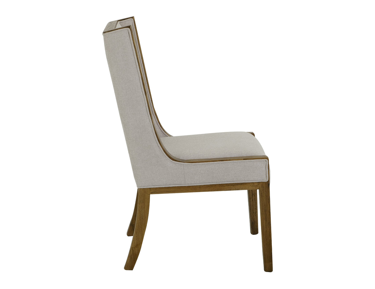 Balam Upholstered Chair, Ivory, Wooden Chair