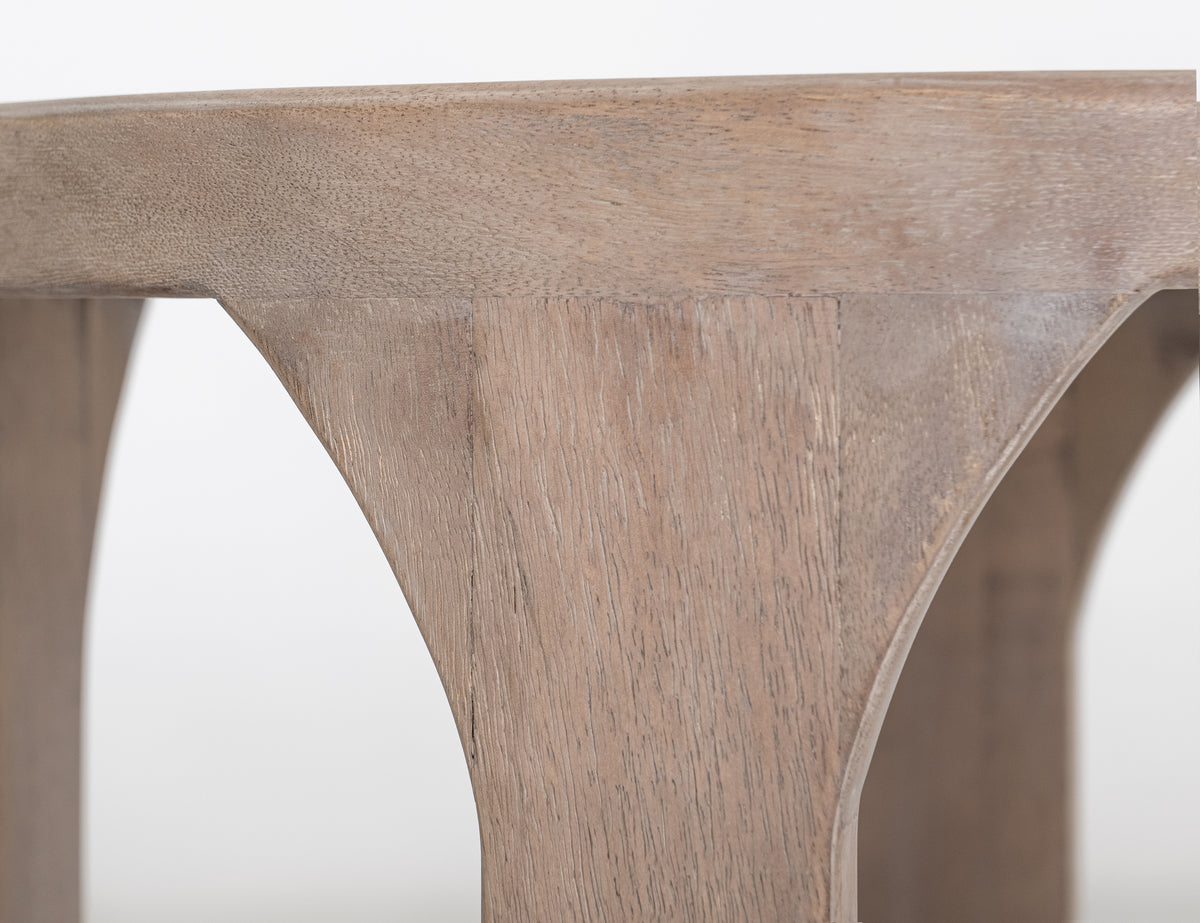 White Balam Chairside Table, Brown, 1 Shelf