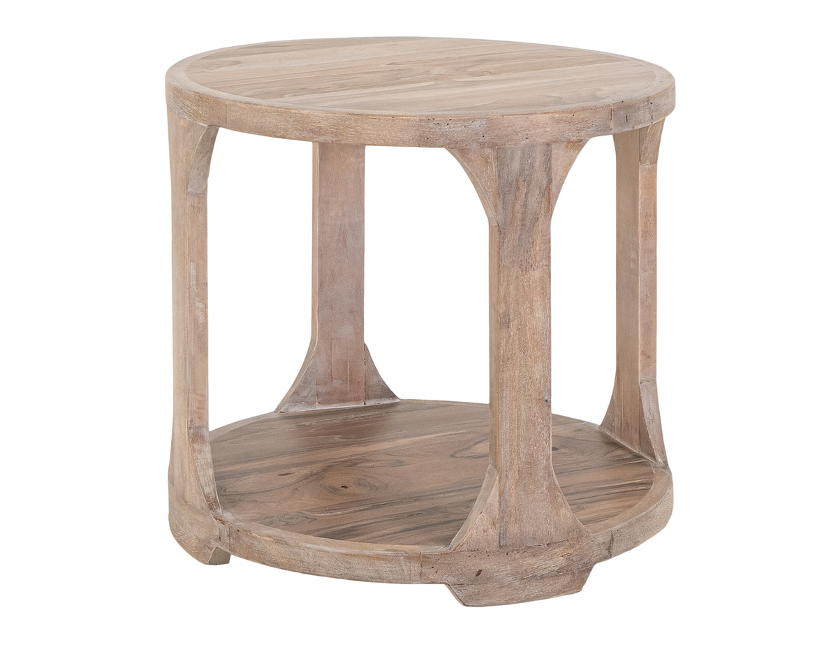 White Balam End Table, White, 1 Shelf