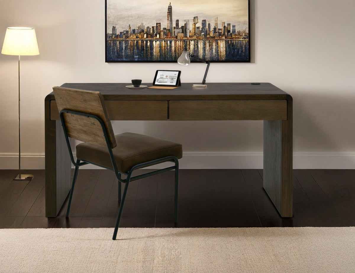Tamesis Desk, Brown, 2 Drawer