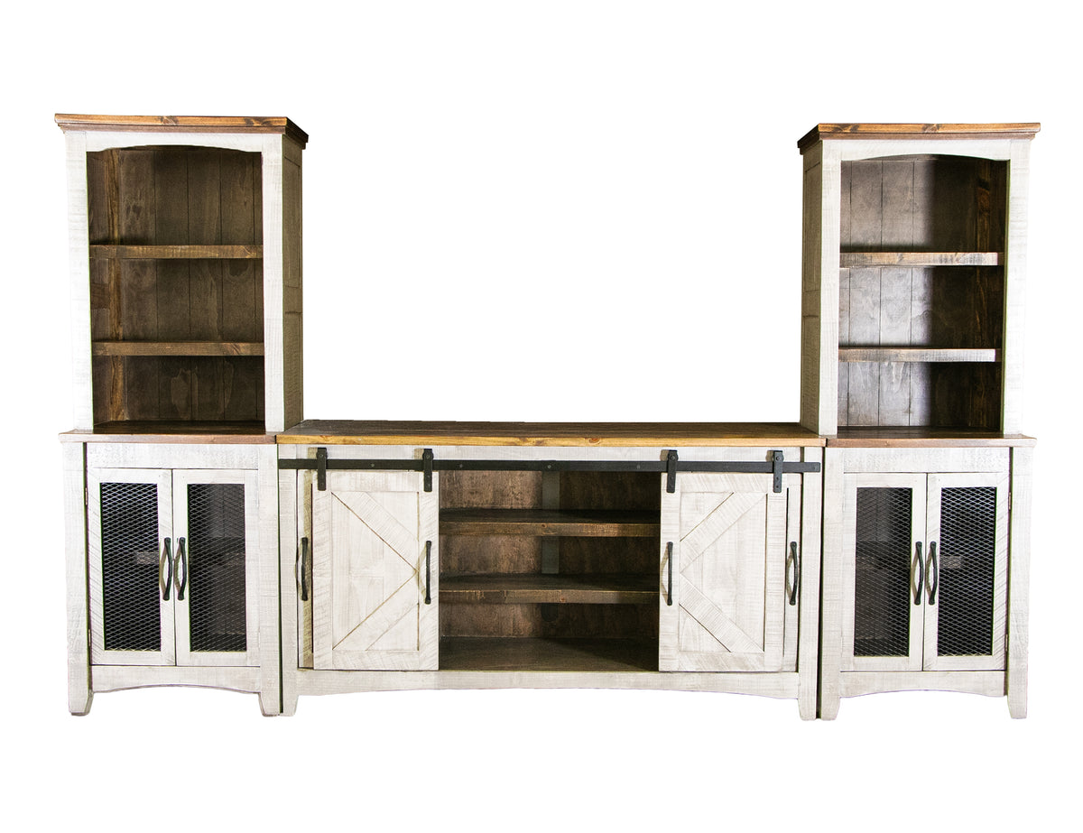 Pueblo White Pier, White, 3 Shelves 2 Door