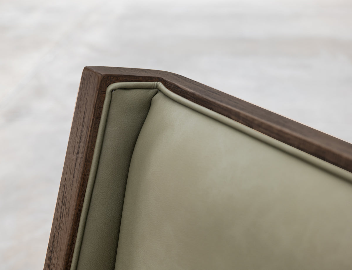 Black Balam Upholstered Chair, Black/Green, Wooden Chair