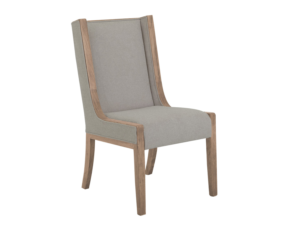 White Balam Upholstered Chair, Ivory, Wooden Chair