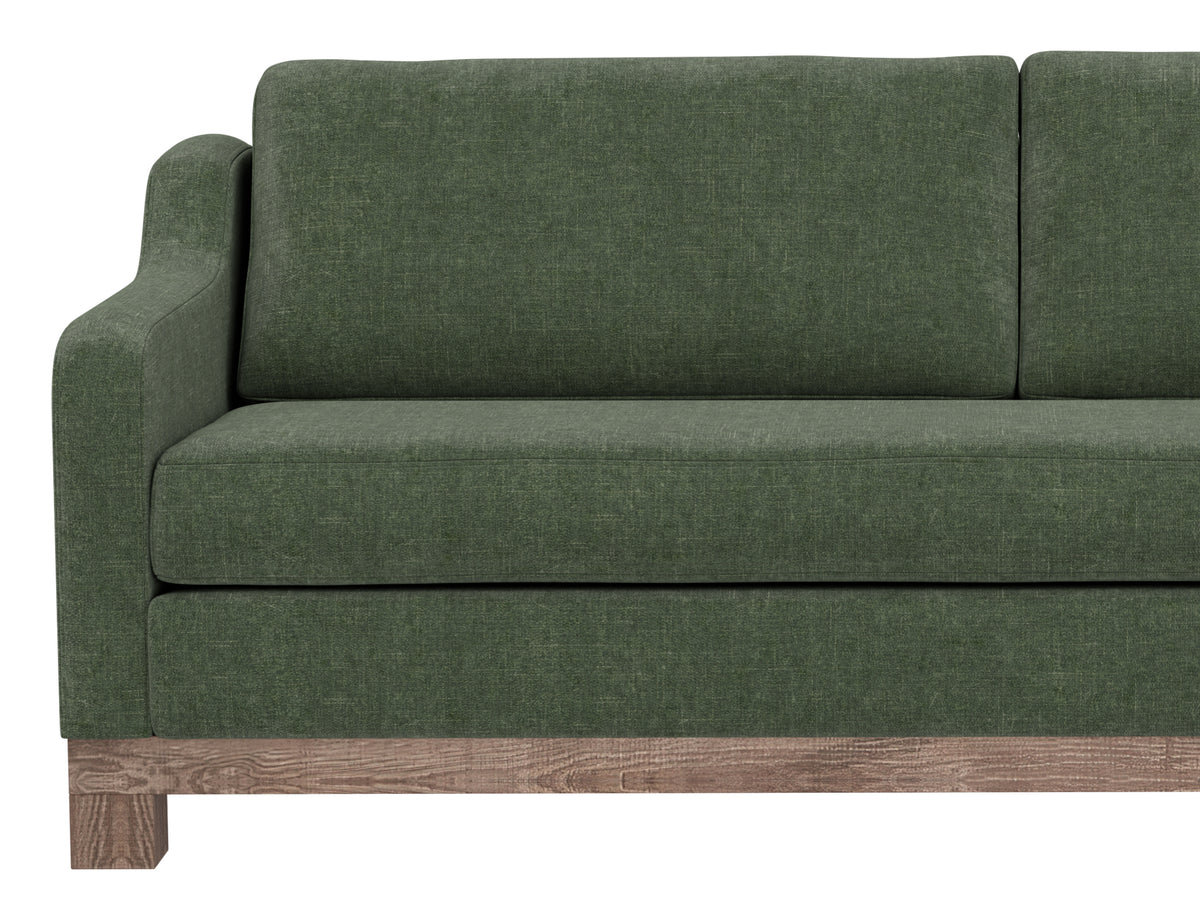 Samba Sofa, Green, Wooden Frame & Base, Two-Cushion