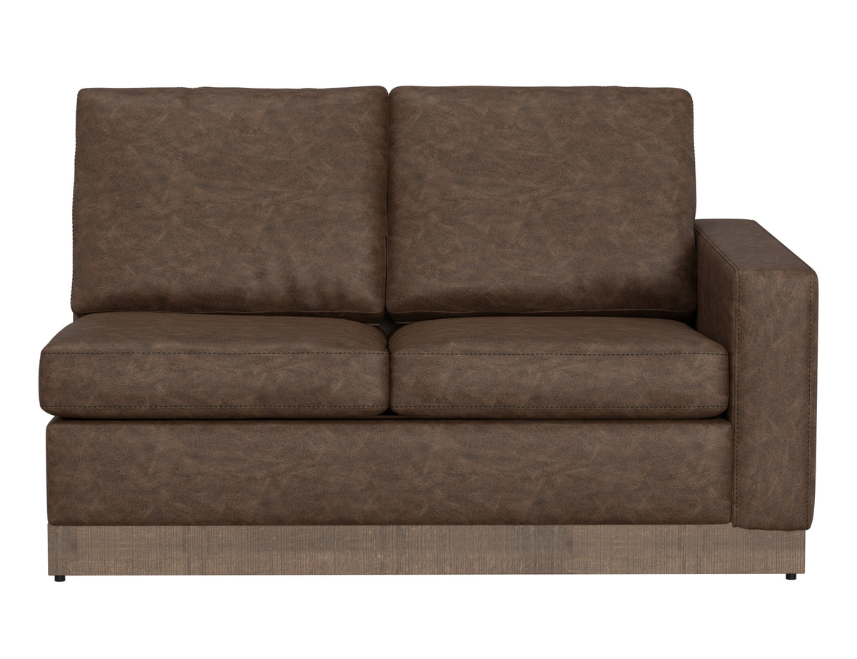 Georgia Loveseat, Brown, Wooden Frame & Base, Sectional Right-Arm - IUP722-LOV-RT-212