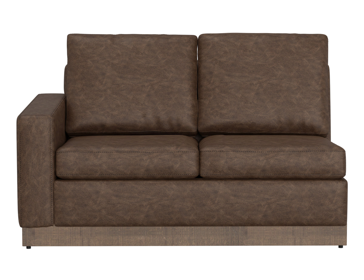 Georgia Loveseat, Brown, Wooden Frame & Base, Sectional Left-Arm - IUP722-LOV-LF-212