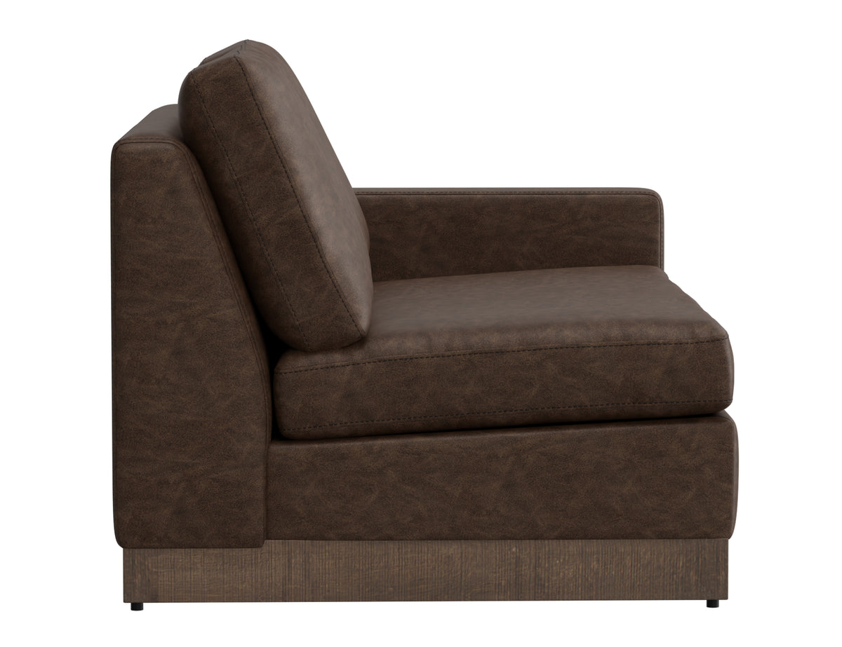 Georgia Loveseat, Brown, Wooden Frame & Base, Sectional Right-Arm - IUP722-LOV-RT-212