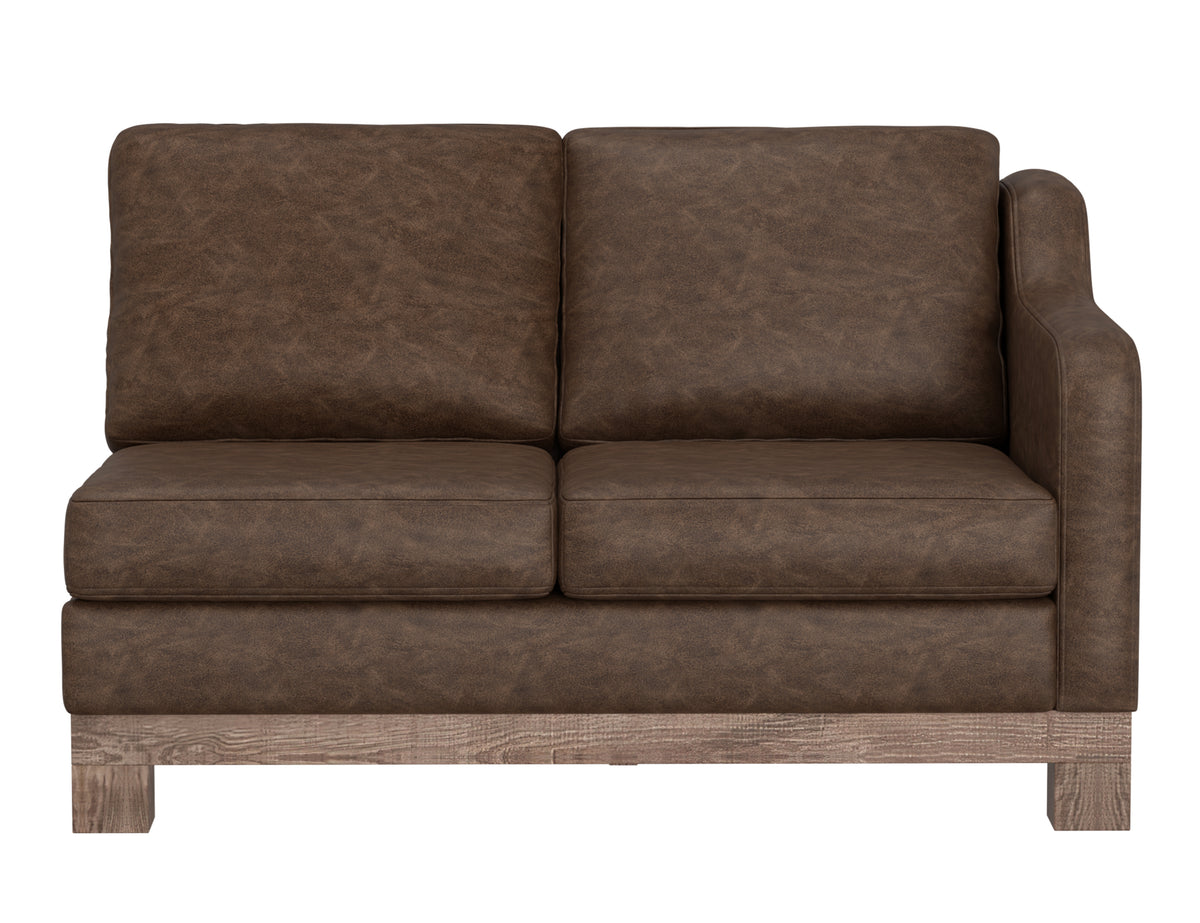 Samba Loveseat, Brown, Wooden Frame & Base, Sectional Right-Arm - IUP298-LOV-RT-212