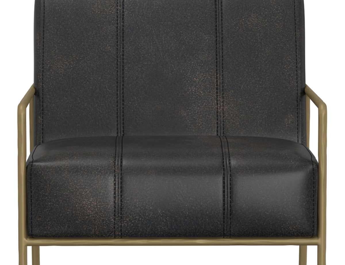 Aragon Armchair, Black, Wooden Frame & Metal Base