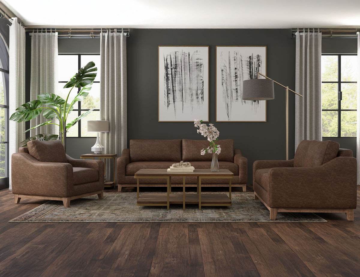 Olivo Sofa, Brown, Wooden Frame & Base - IUP541-SOF-212