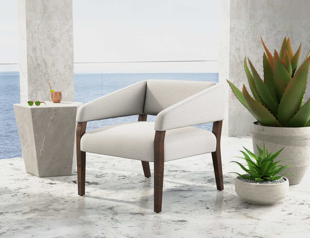 Murcia Armchair, Beige, Wooden Frame - IUP221-ACH-101