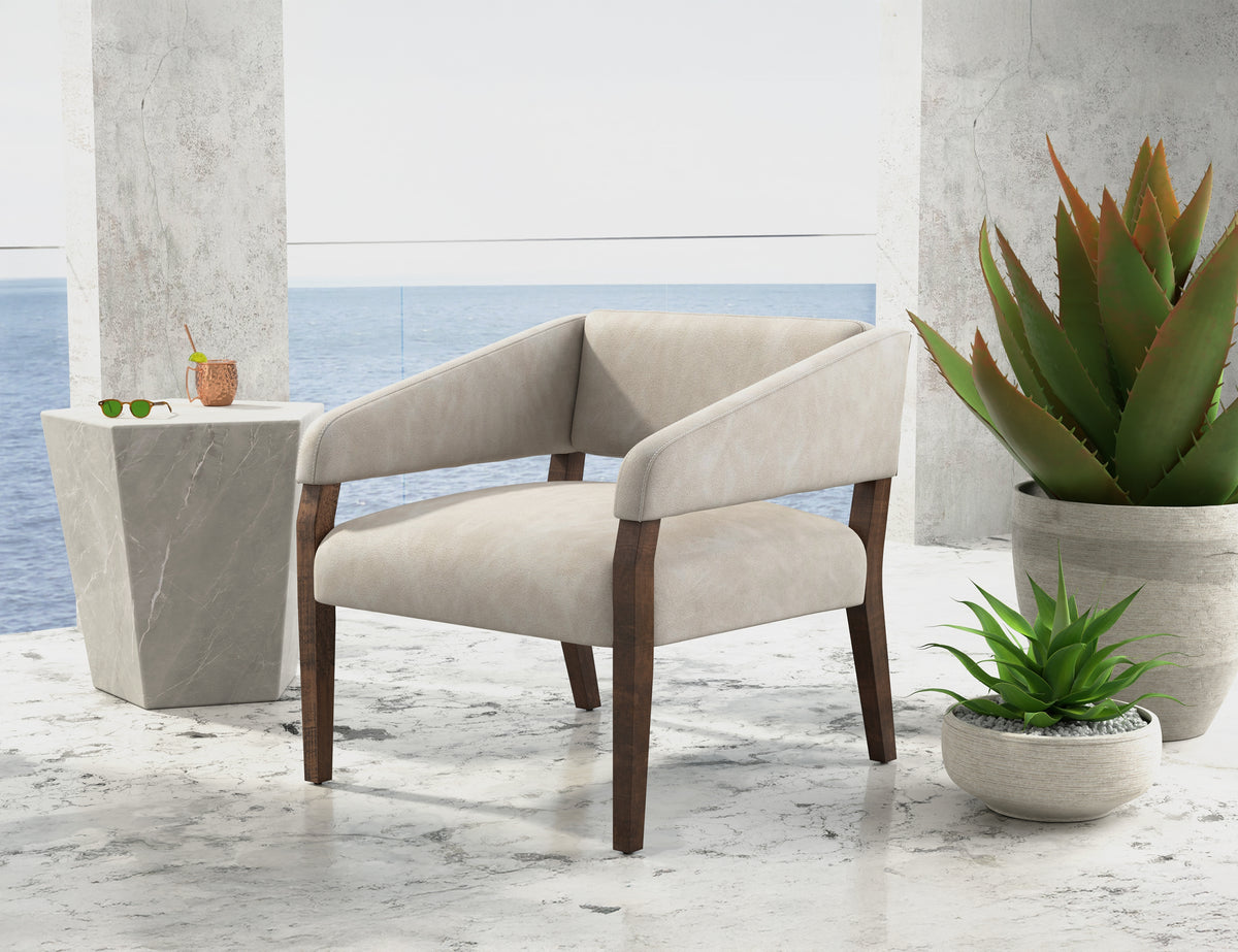 Murcia Armchair, Gray, Wooden Frame - IUP221-ACH-210