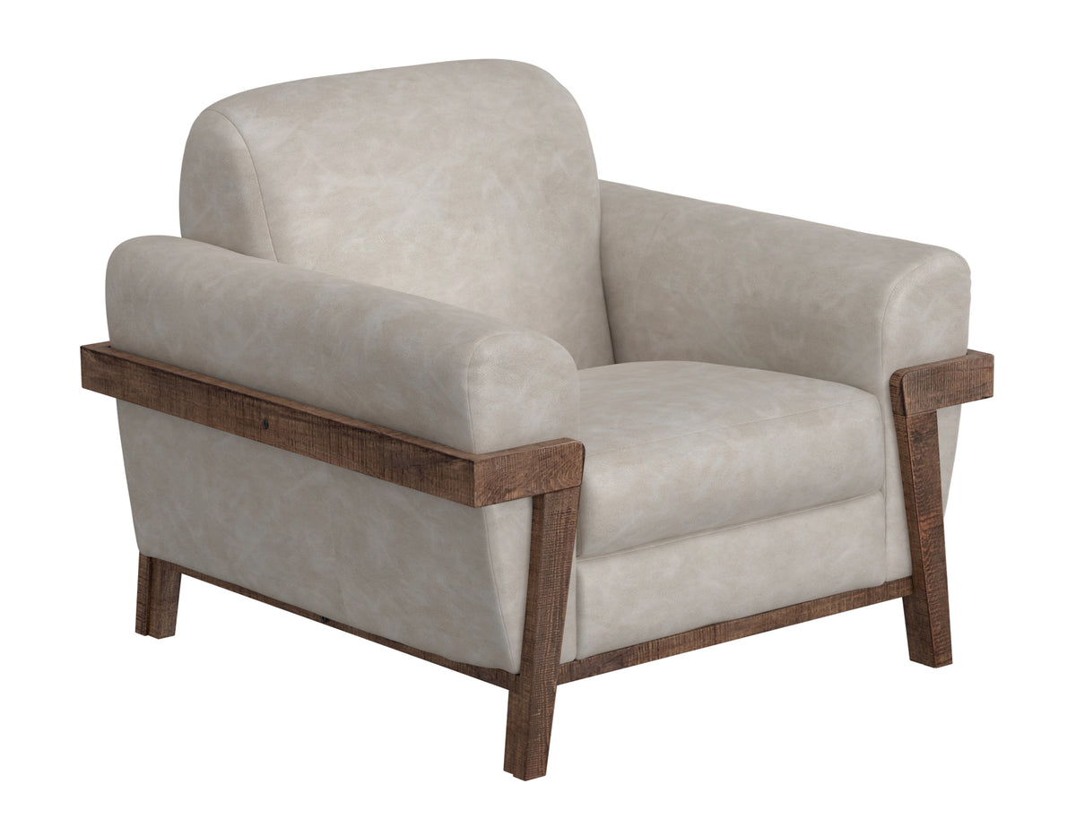 Loft Brown Armchair, Gray, Wooden Frame & Base - IUP644-ACH-210