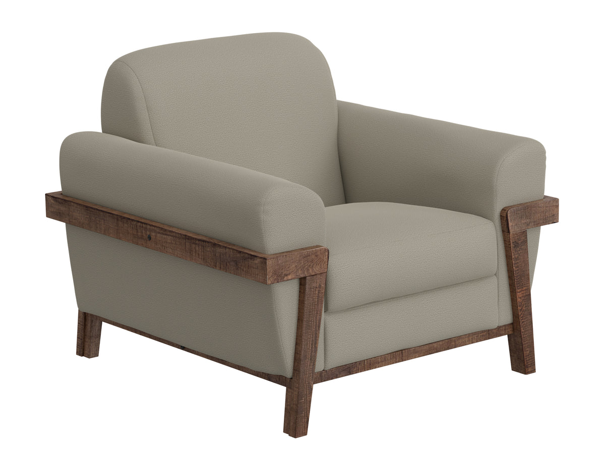 Loft Brown Armchair, Gray, Wooden Frame & Base - IUP644-ACH-151