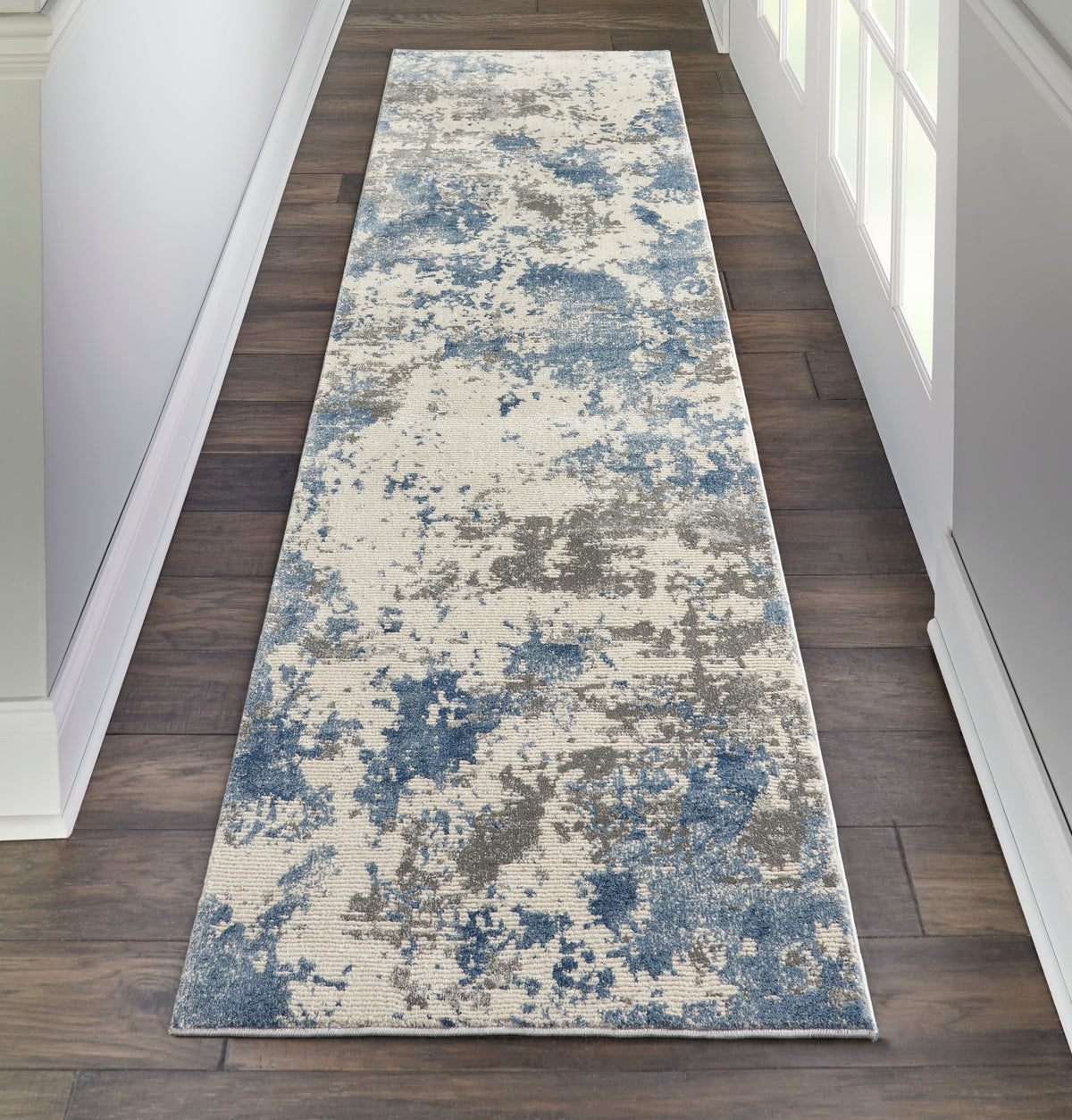Rustic Textures RUS08 Grey Blue Rug