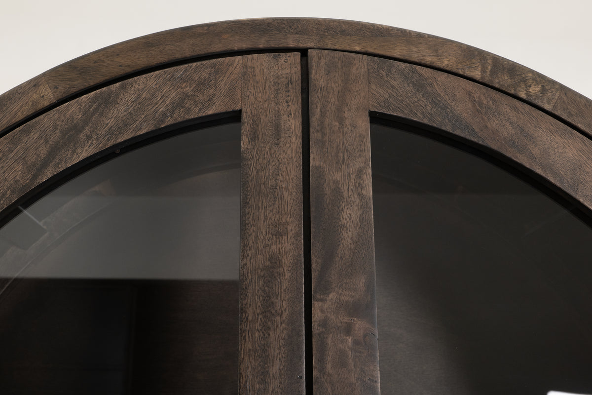 Black Balam Cabinet, Black, 2 Drawer & 2 Glass Doors