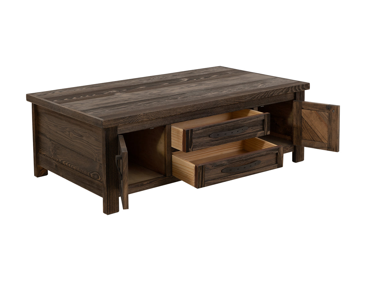 Dutton Cocktail Table, 4 Drawer, 4 Doors