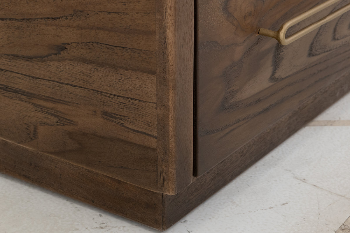 Balam Cabinet, Brown, 2 Drawer & 2 Glass Doors