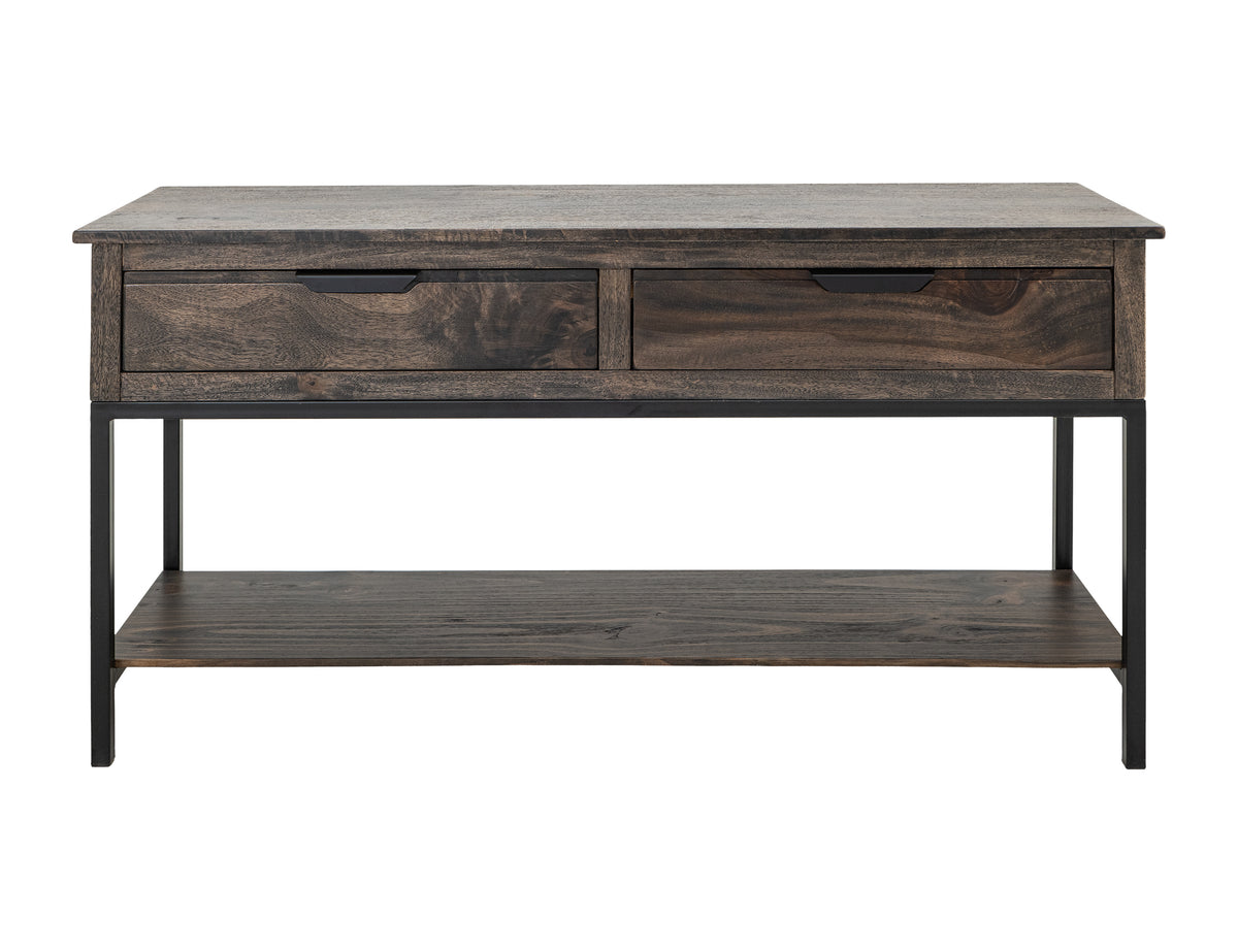 Dark Mita Sofa Table, 2 Drawer, 1 Shelf