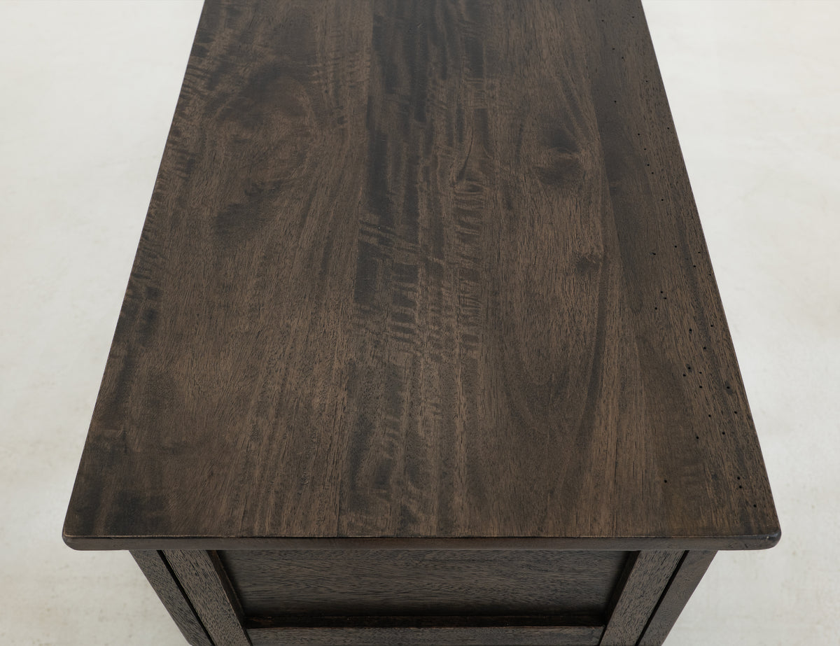 Dark Mita Sofa Table, 2 Drawer, 1 Shelf