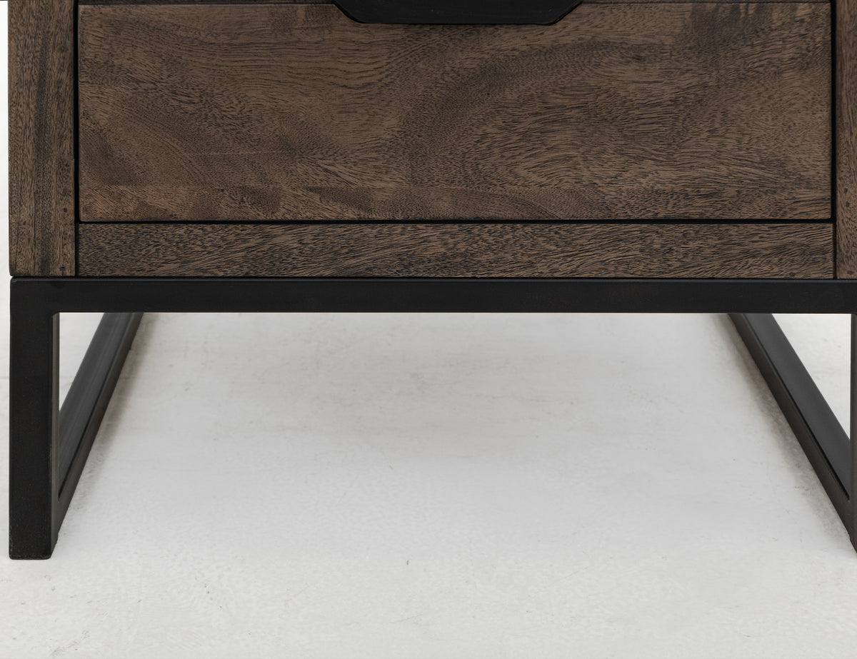 Dark Mita End Table, 2 Drawer