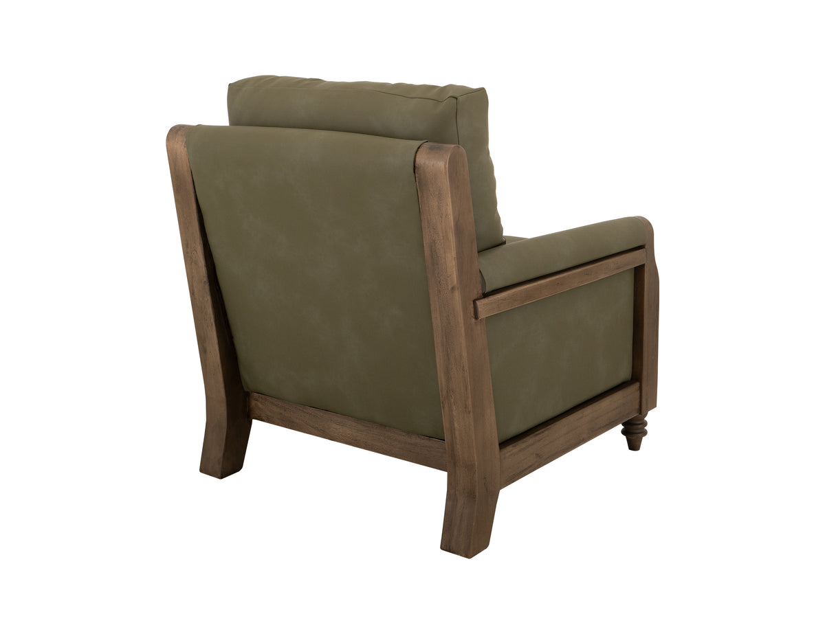 Xel-Ha II Armchair, Brown/Green, Wooden Frame