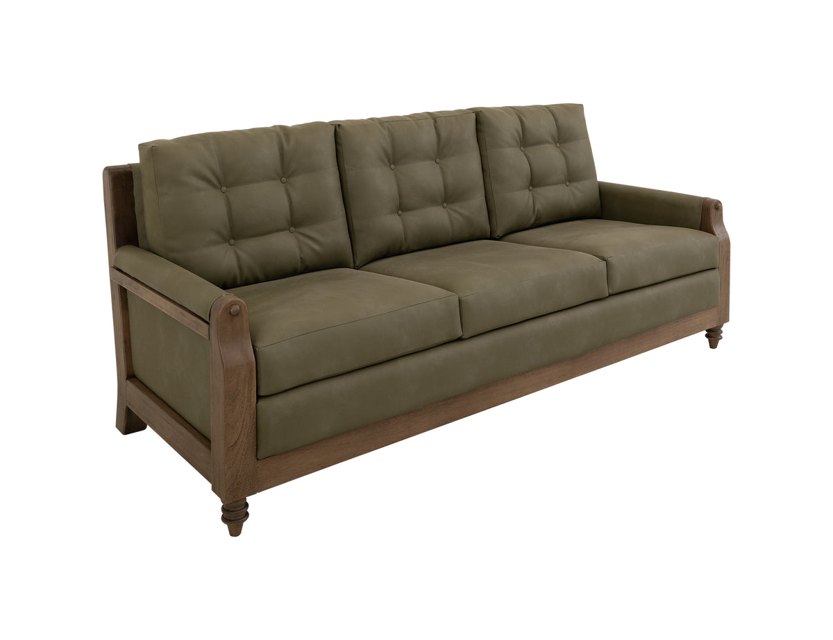 Xel-Ha II Sofa, Brown/Green, Wooden Frame & Base