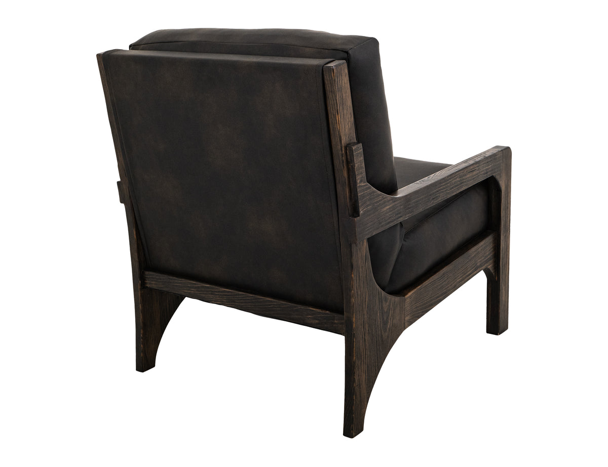 Black Balam Armchair, Black, Wooden Frame
