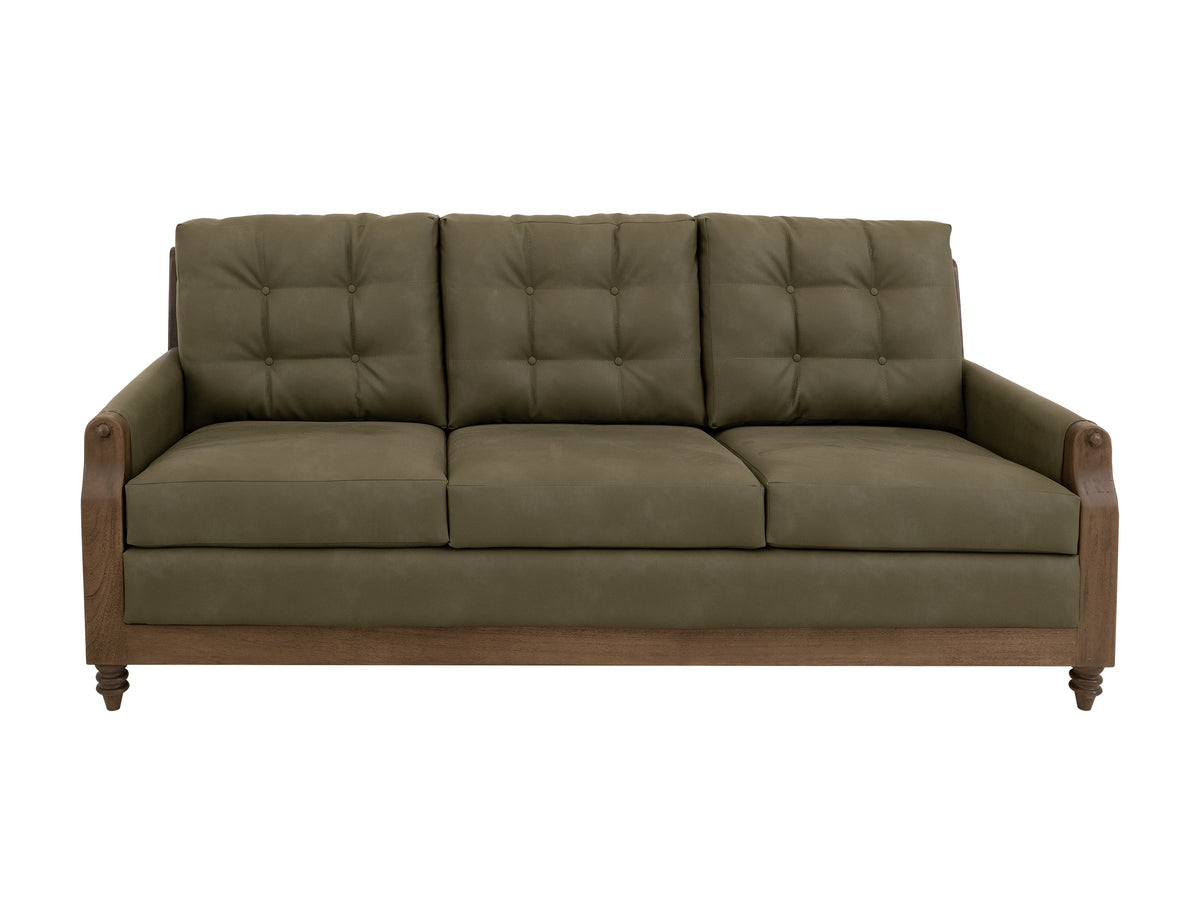 Xel-Ha II Sofa, Brown/Green, Wooden Frame & Base