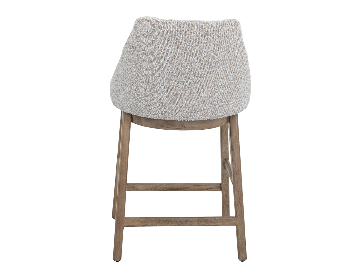 Emma Upholstered Barstool, Beige, Wooden Frame, Barstool 24"