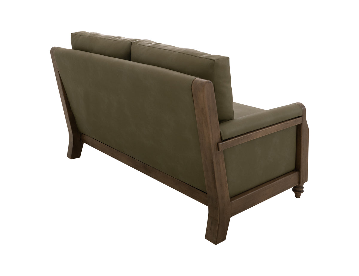 Xel-Ha II Loveseat, Brown/Green, Wooden Frame, Upholstered