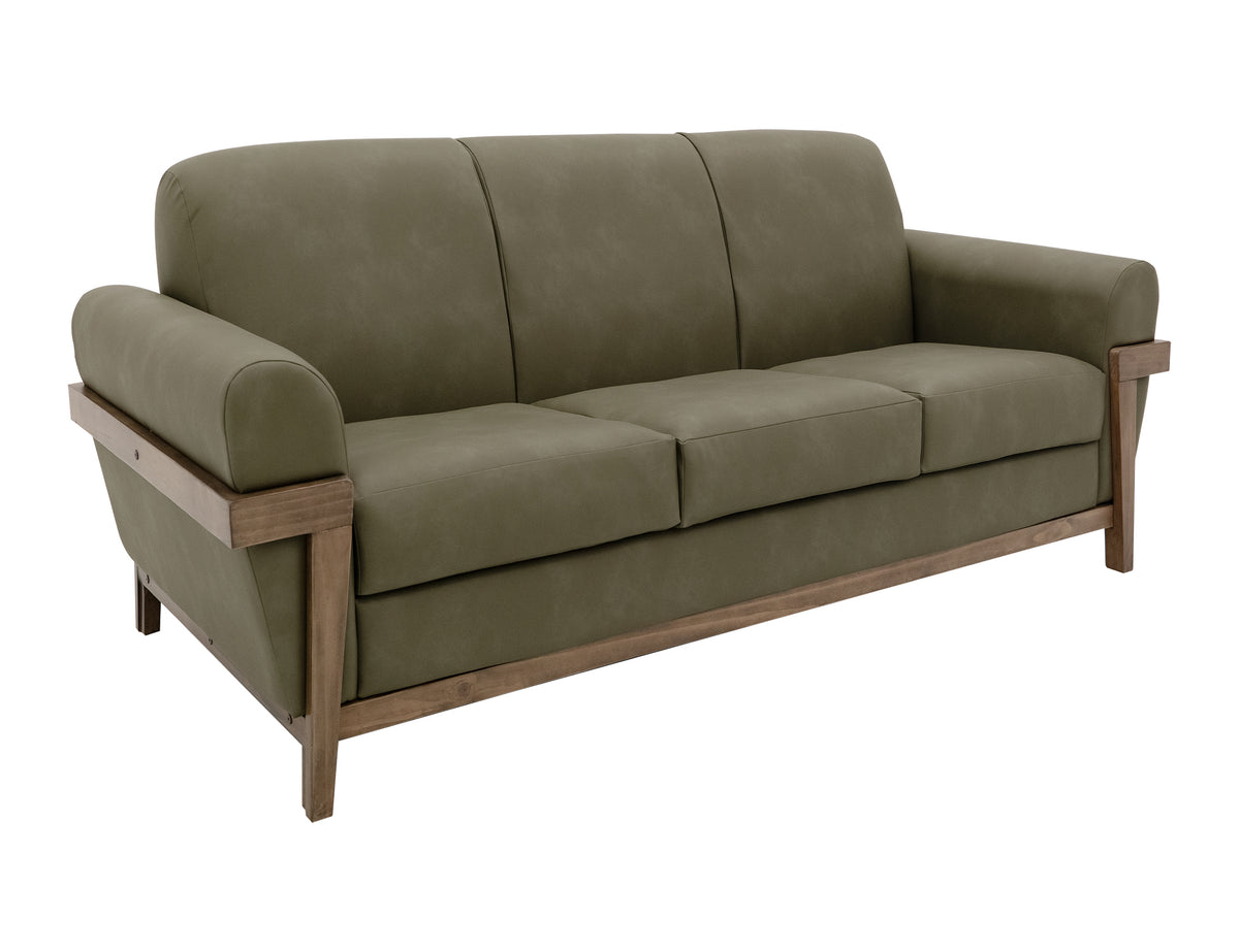 Mezquite Sofa, Green, Wooden Frame & Base