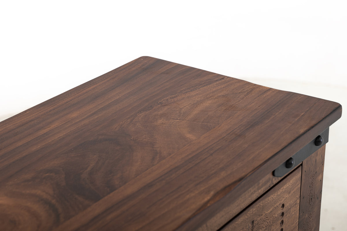 Parota Console, Brown, 3 Drawer 4 Glass Doors 70"