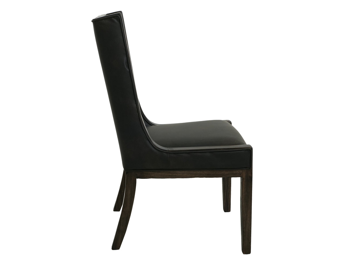 Black Balam Upholstered Chair, Black, Wooden Chair