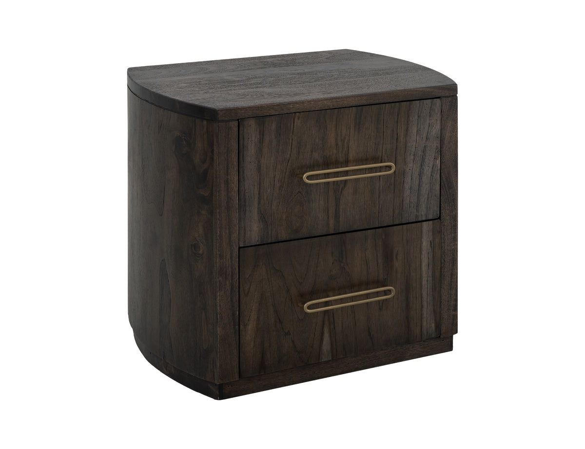 Black Balam Nightstand, Black, 2 Drawer