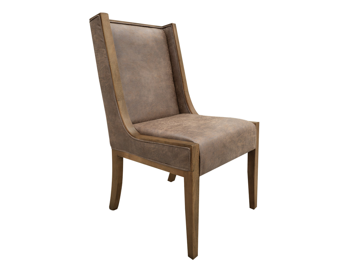 Mezquite Upholstered Chair, Brown, Wooden Chair - IFD6622CHU