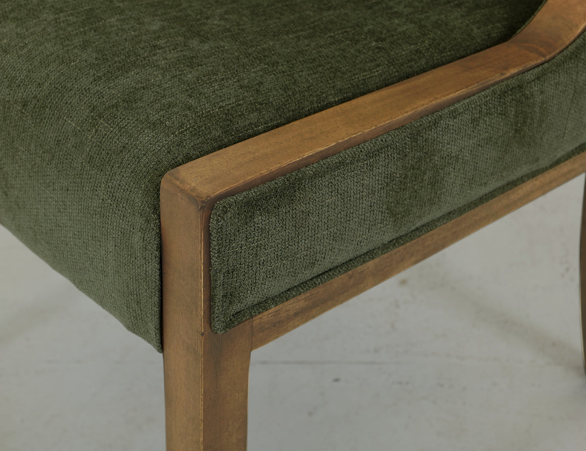Mezquite Upholstered Chair, Green, Wooden Chair