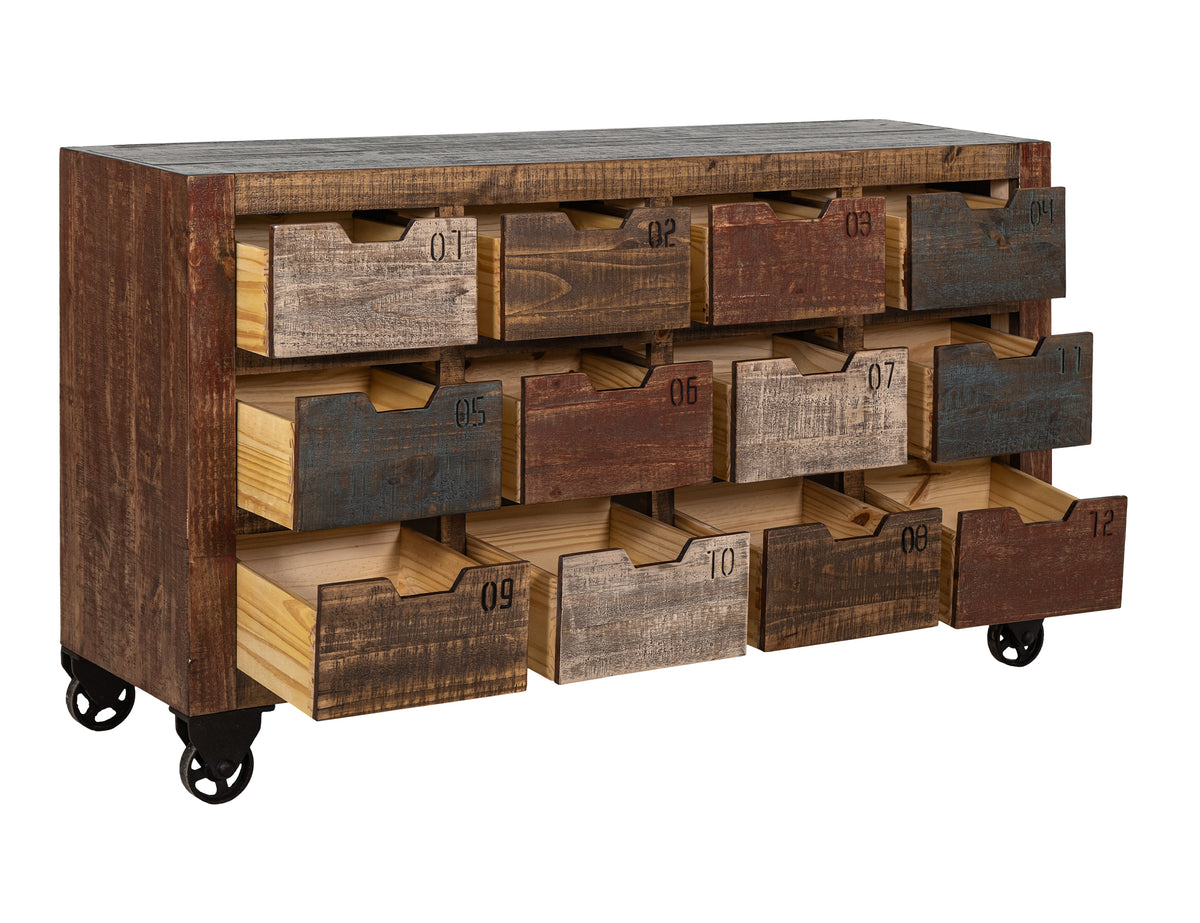Urban Multidrawer Console, 12 Numbered Drawer