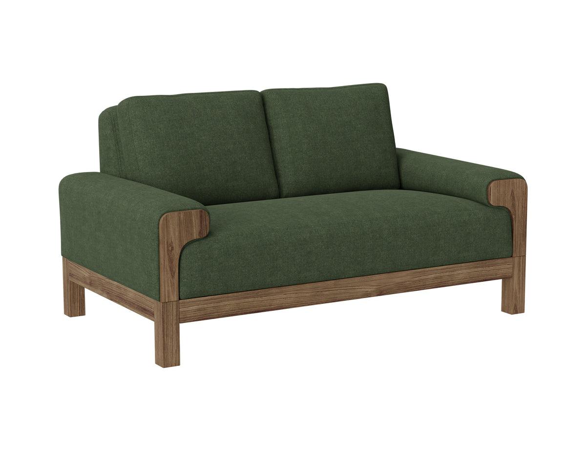 Sedona Loveseat, Green, Wooden Frame & Base