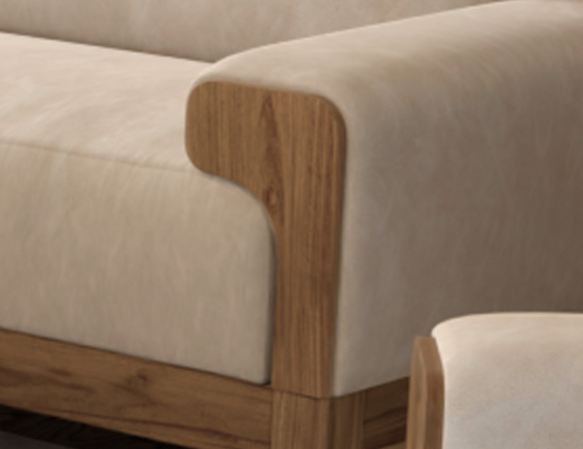Sedona Sofa, Gray, Wooden Frame & Base