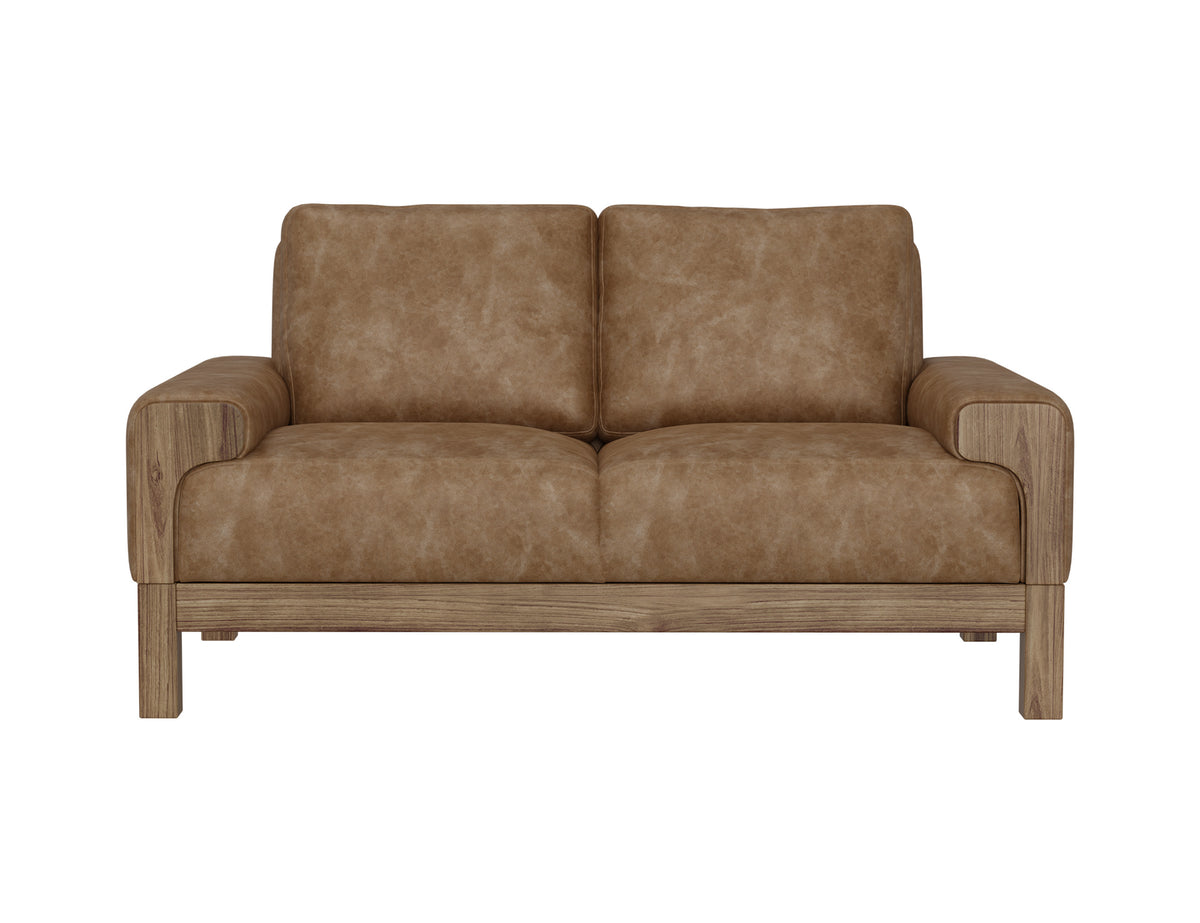 Sedona Loveseat, Orange, Wooden Frame & Base