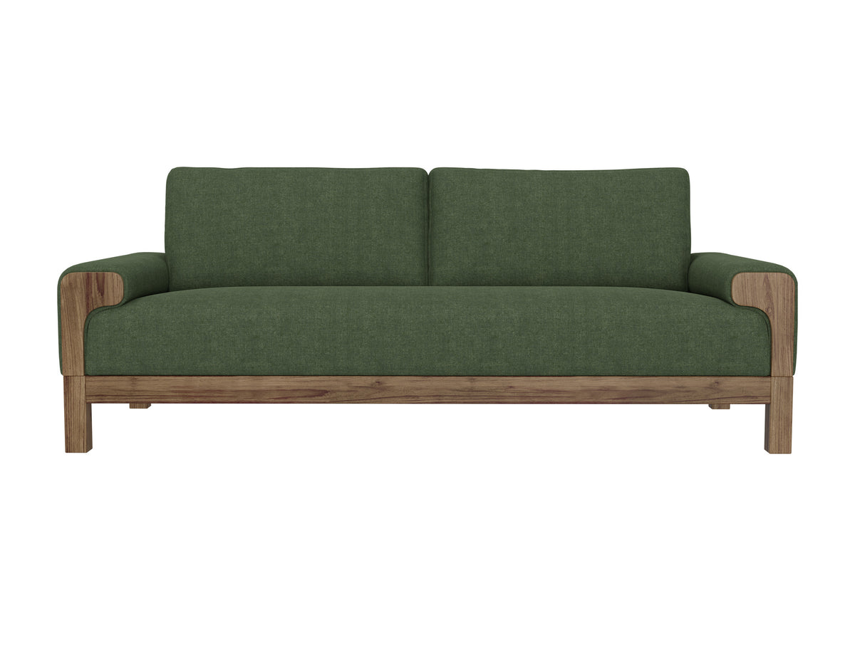 Sedona Sofa, Green, Wooden Frame & Base