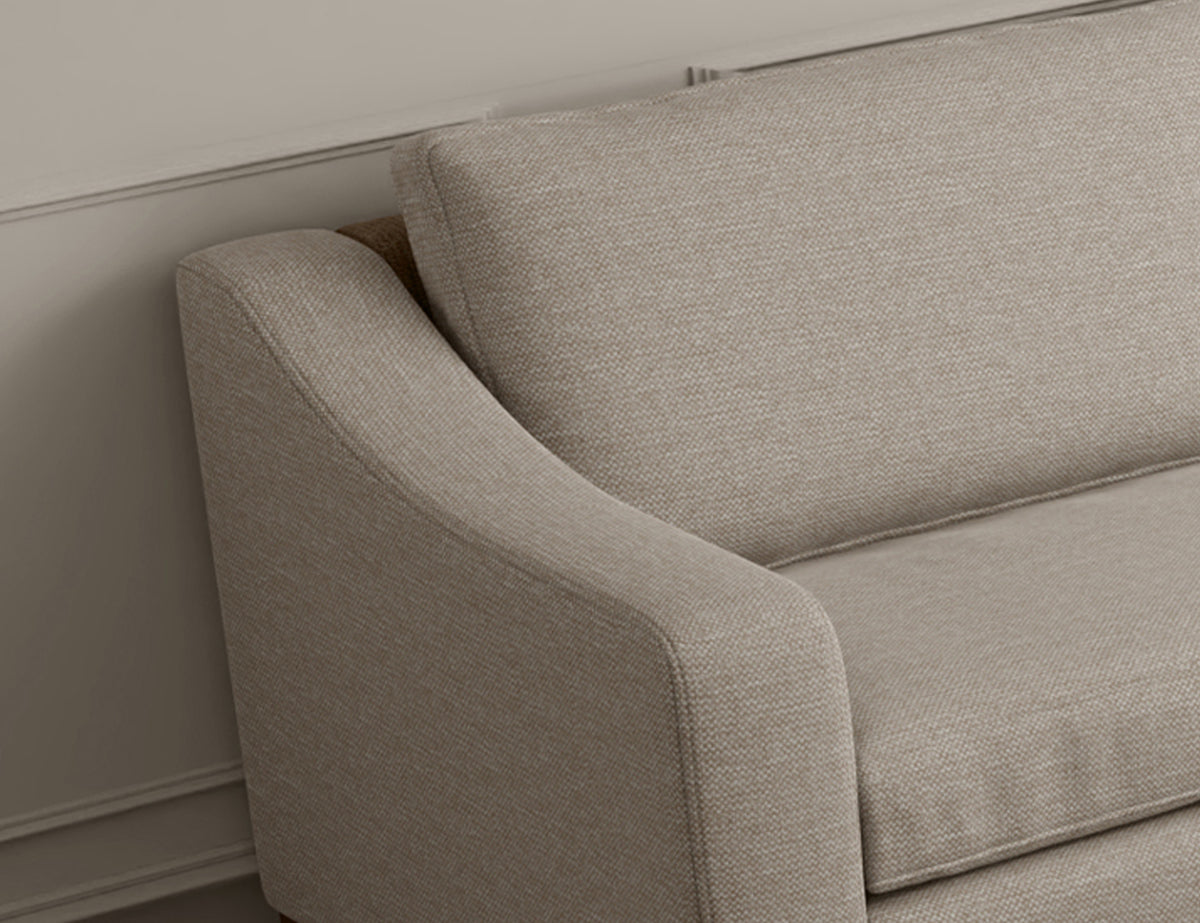 Natural Parota Sofa, Beige, Wooden Frame & Base