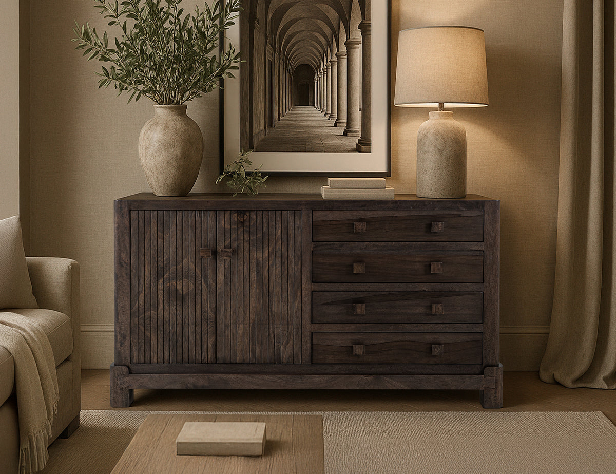 Dark Atenas Console, 4 Drawer & 2 Door