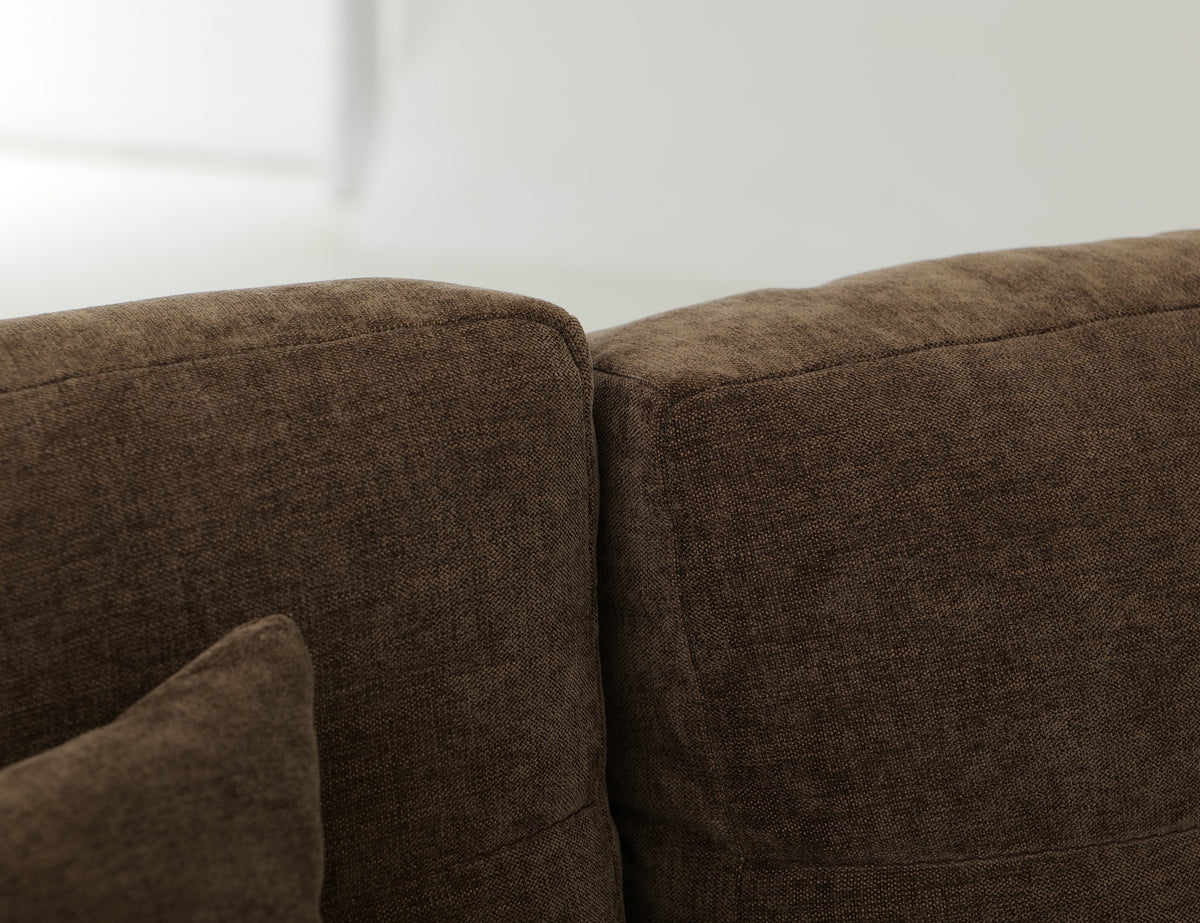 Walnut Armchair, Brown, Wooden Frame & Base - Melina/Pine & Fabric