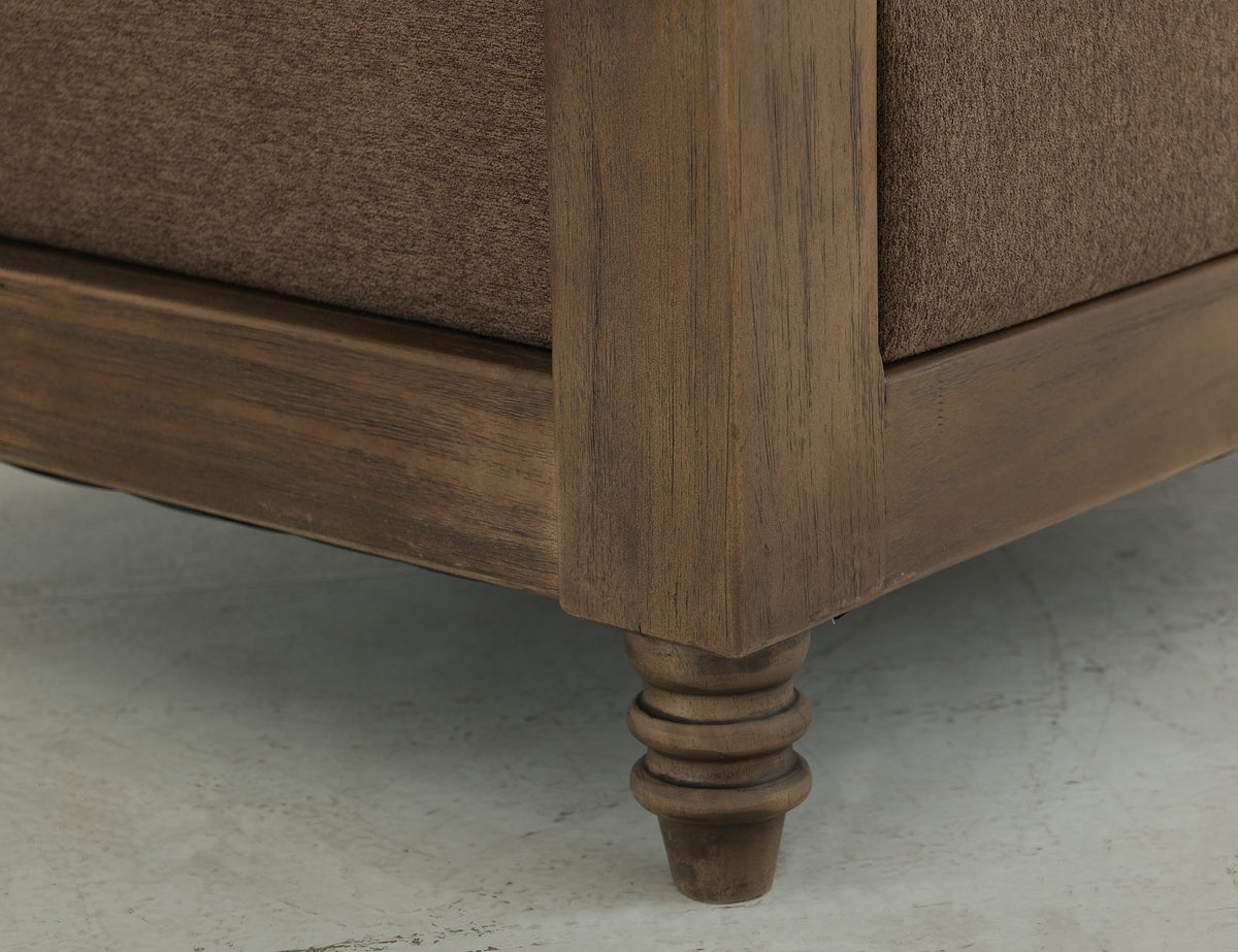 Xel-Ha II Loveseat, Brown, Wooden Frame, Upholstered