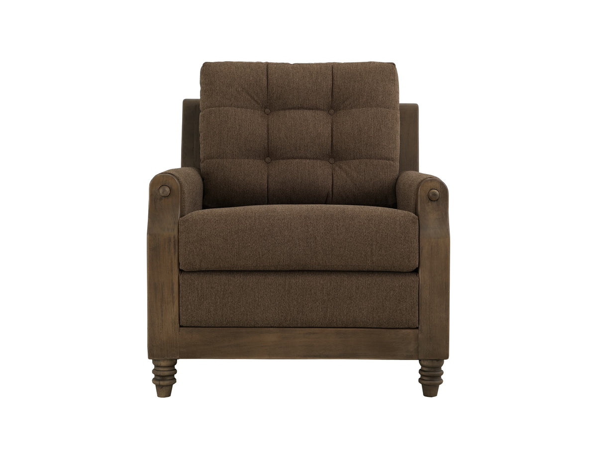 Xel-Ha II Armchair, Brown, Wooden Frame