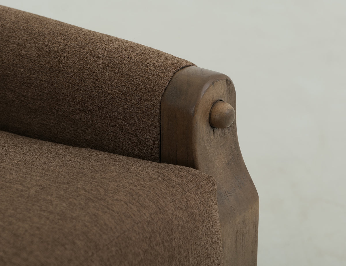 Xel-Ha II Sofa, Brown, Wooden Frame, Upholstered